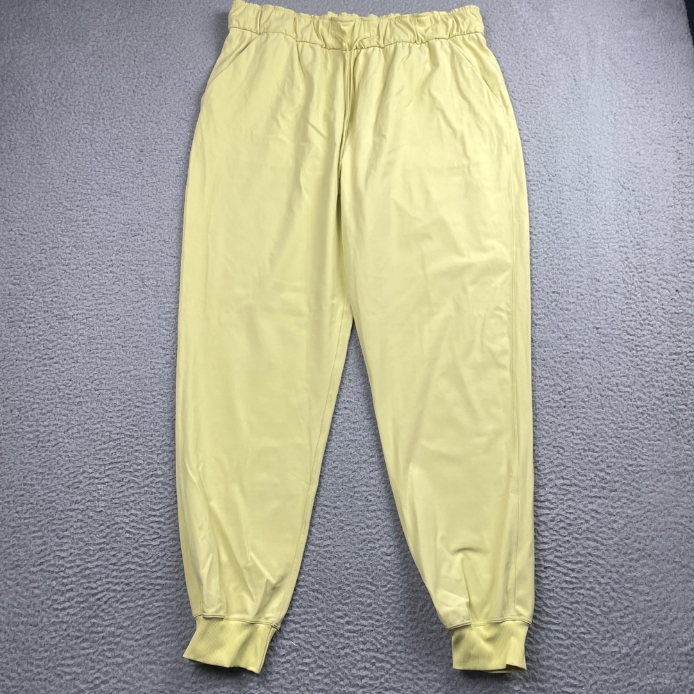 Lululemon Stretch High Rise Jogger Pants Womens 12 Yellow Luxtreme LW5DCRS